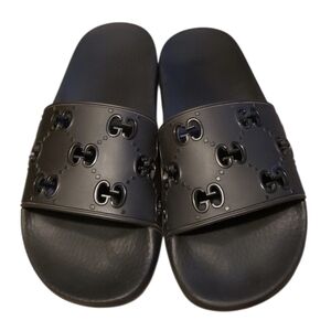 Gucci 8.5 Black Women's Slides GG Authentic